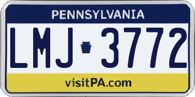 PA license plate LMJ3772
