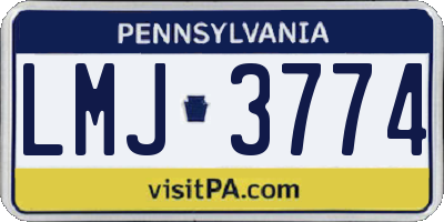 PA license plate LMJ3774