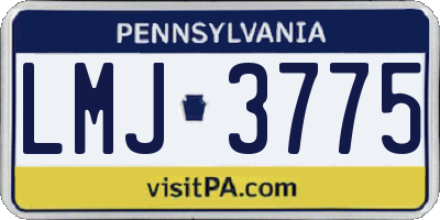 PA license plate LMJ3775