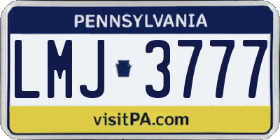 PA license plate LMJ3777