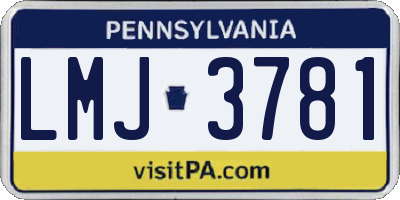 PA license plate LMJ3781