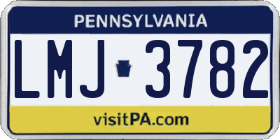 PA license plate LMJ3782