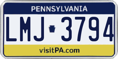 PA license plate LMJ3794