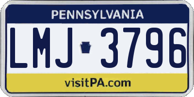 PA license plate LMJ3796