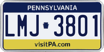 PA license plate LMJ3801