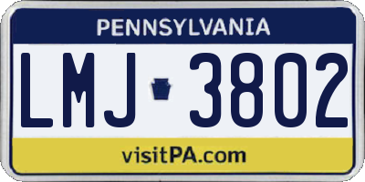 PA license plate LMJ3802