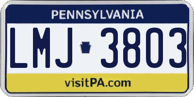PA license plate LMJ3803