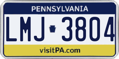 PA license plate LMJ3804
