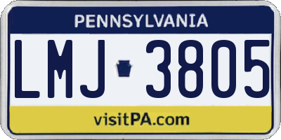 PA license plate LMJ3805