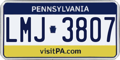 PA license plate LMJ3807