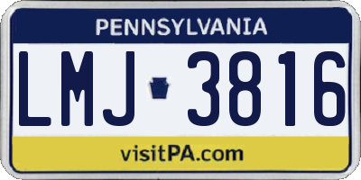 PA license plate LMJ3816