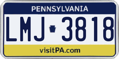 PA license plate LMJ3818