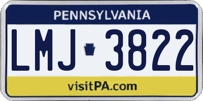 PA license plate LMJ3822