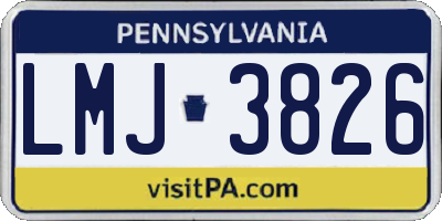 PA license plate LMJ3826