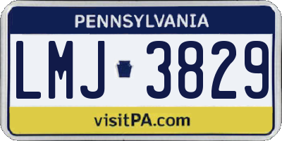 PA license plate LMJ3829