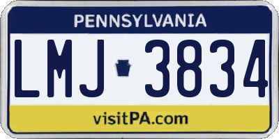 PA license plate LMJ3834