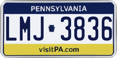PA license plate LMJ3836