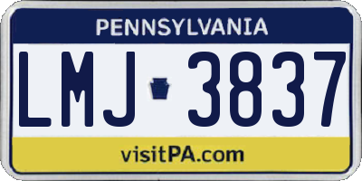 PA license plate LMJ3837