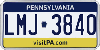 PA license plate LMJ3840