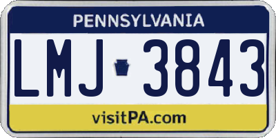 PA license plate LMJ3843