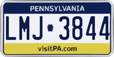 PA license plate LMJ3844