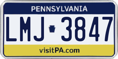 PA license plate LMJ3847