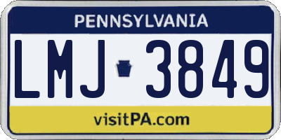 PA license plate LMJ3849