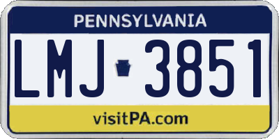 PA license plate LMJ3851