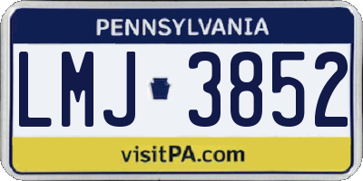 PA license plate LMJ3852