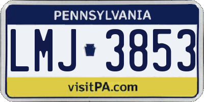 PA license plate LMJ3853