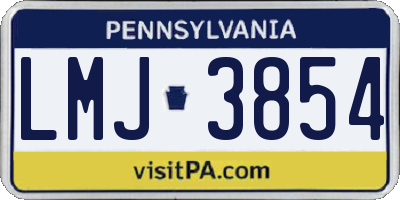 PA license plate LMJ3854
