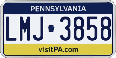 PA license plate LMJ3858