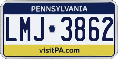PA license plate LMJ3862