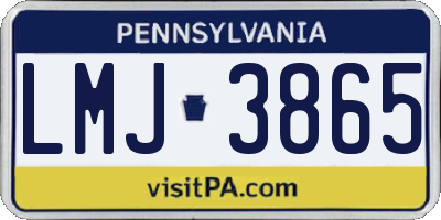 PA license plate LMJ3865