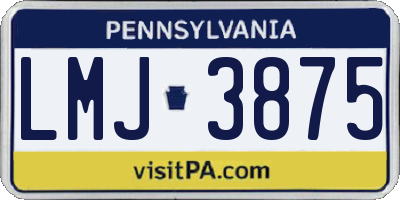 PA license plate LMJ3875