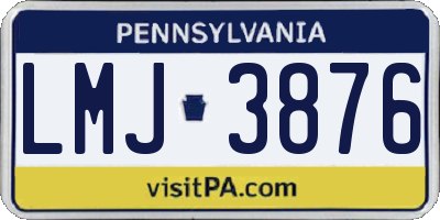 PA license plate LMJ3876