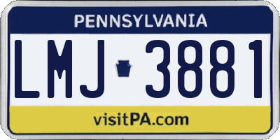 PA license plate LMJ3881
