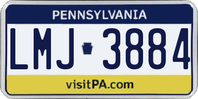 PA license plate LMJ3884