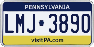 PA license plate LMJ3890
