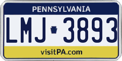 PA license plate LMJ3893