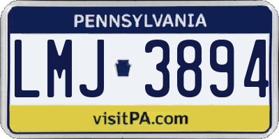 PA license plate LMJ3894