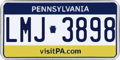 PA license plate LMJ3898