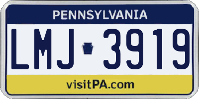PA license plate LMJ3919