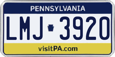 PA license plate LMJ3920