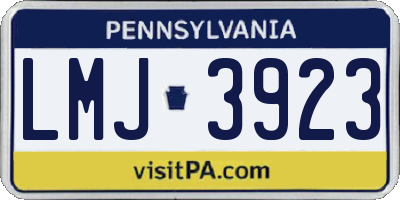 PA license plate LMJ3923