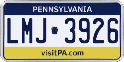 PA license plate LMJ3926