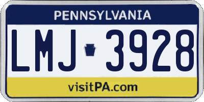 PA license plate LMJ3928