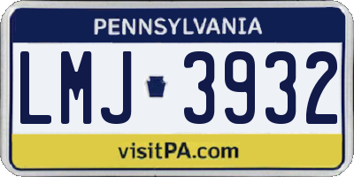 PA license plate LMJ3932