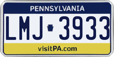 PA license plate LMJ3933