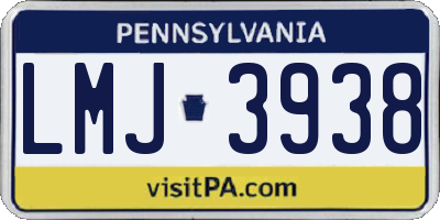 PA license plate LMJ3938